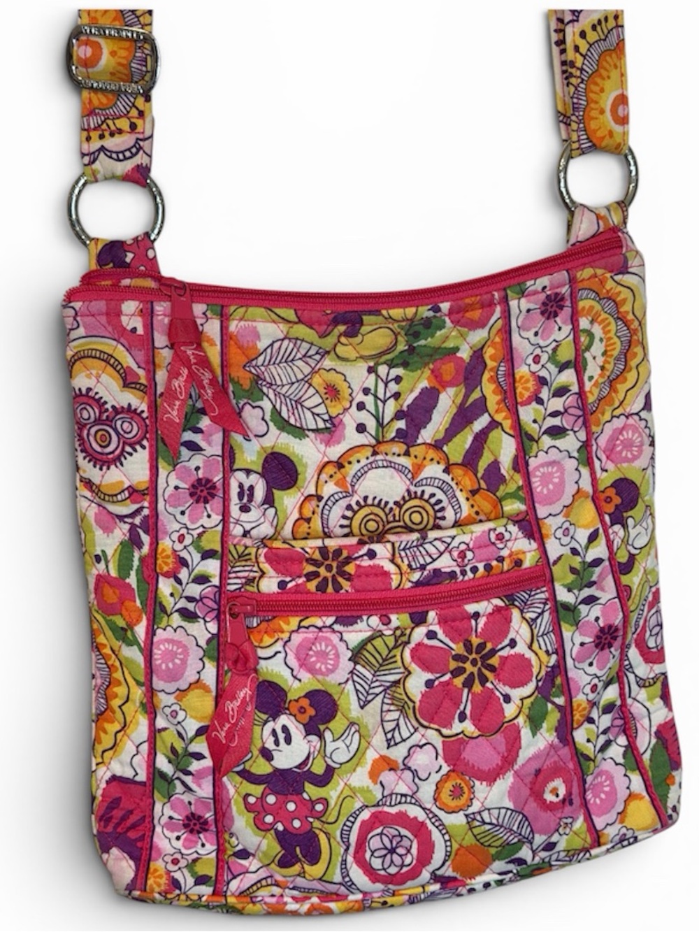 Vera Bradley Disney Pink Floral Crossbody Bag Quilted